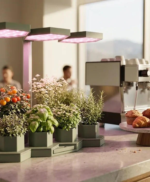 AI Ponics on a café counter