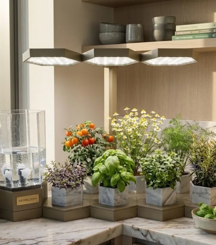 AI Ponics tucked into a kitchen window nook